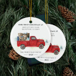 Die ersten Weihnachts-Neuzeit-Zuhause-Feiertage Keramik Ornament<br><div class="desc">Unser erstes Weihnachtsfest in unserem neuen Zuhause Keramik Ornament können Sie leicht anpassen</div>
