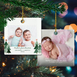 Die ersten Weihnachtsbäume des Bruders 2 Fotos Keramikornament<br><div class="desc">Die erste Weihnachtszeit des Bruders ist die perfekte Aufnahme für die erste Weihnachtsnacht des Babys! Niedliche, moderne und dennoch rustikale Weihnachtsfeiertage Foto Square Ornamente mit bezaubernden kleinen Wäldern von rustikalen Weihnachtsbäumen und frohe Weihnachten in der modernen Typografie. Fügen Sie 2 Ihrer Lieblings-Fotos für den perfekten Ornament! Bitte kontaktieren Sie uns...</div>