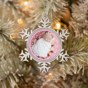 Die ersten Weihnachtslieder des zarten weißen Schn Schneeflocken Zinn-Ornament