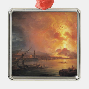 Die Eruption von Vesuv Ornament Aus Metall