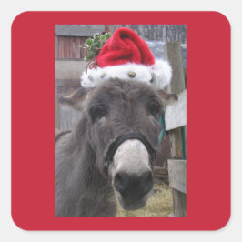 Die Esel machen große Santas!" Quadratischer Aufkleber