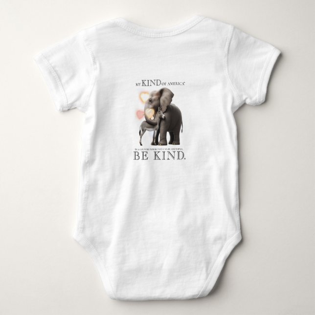 Die Esel und die Elefanten Herz & Hugs sind ein Ki Baby Strampler (Rückseite)