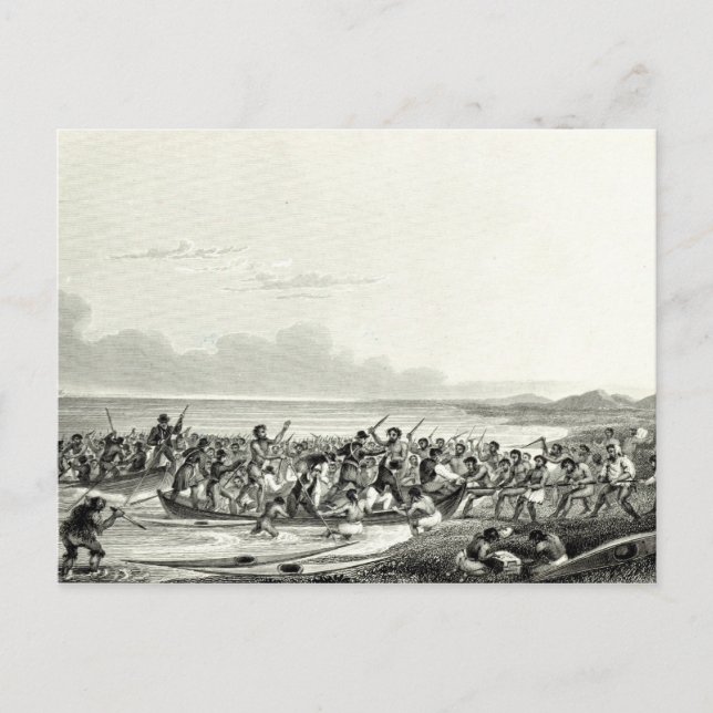 Die Eskimos, die die Boote plündern Postkarte (Vorderseite)