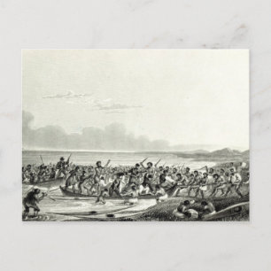 Die Eskimos, die die Boote plündern Postkarte