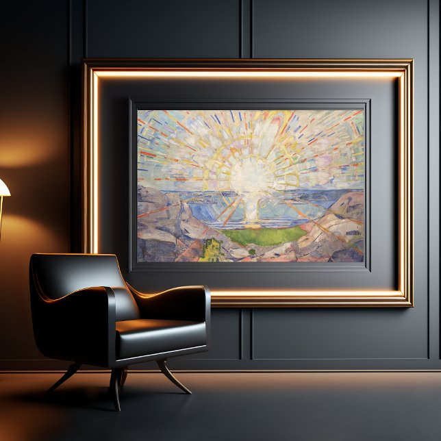 Die Essenz des Lichts und der Emotion der Sonne Poster ("The Sun (1911) by Edvard Munch: A Captivating Expression of Emotion")