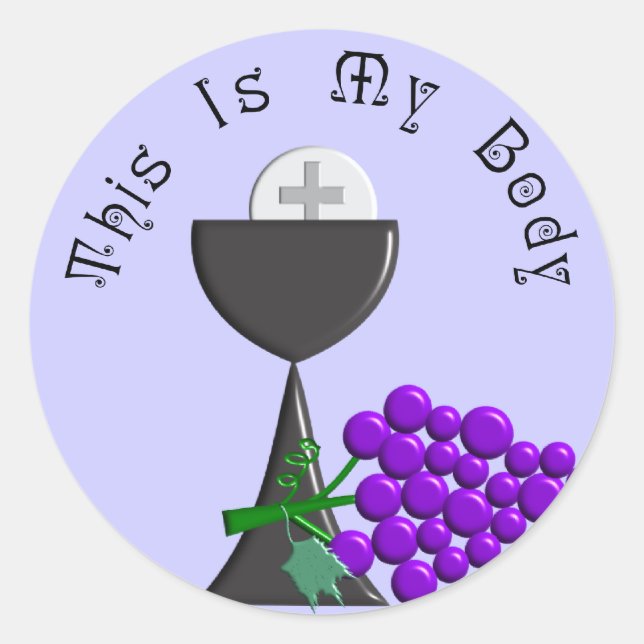 Die Eucharistin Chalice & Communion Gastgeschenke Runder Aufkleber (Vorderseite)