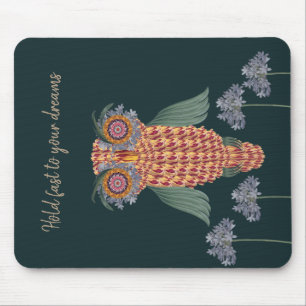 Die Eule der Weisheit und der Blume Mousepad