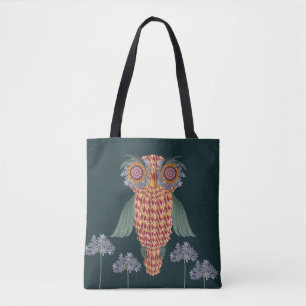 Die Eule der Weisheit und der Blume Tasche