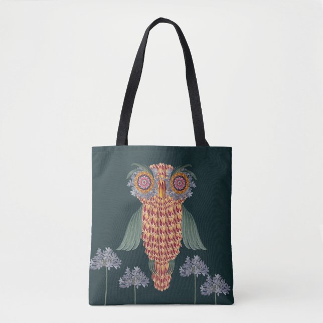 Die Eule der Weisheit und der Blume Tasche (Vorderseite)