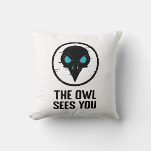 Die Eule sieht Euch - Glitch Eye Horror Shirt - We Kissen