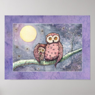 Die Eulen und der Mond Druck Poster