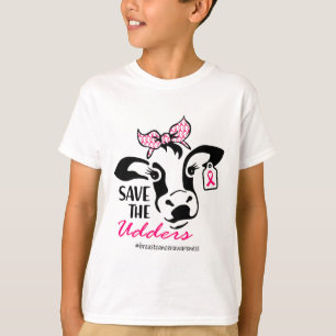 Die Euter Brustkrebs-Bewusstseins-Färse-Kuh-Dame T-Shirt