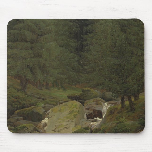 Die Evergreens durch den Wasserfall Mousepad (Vorne)