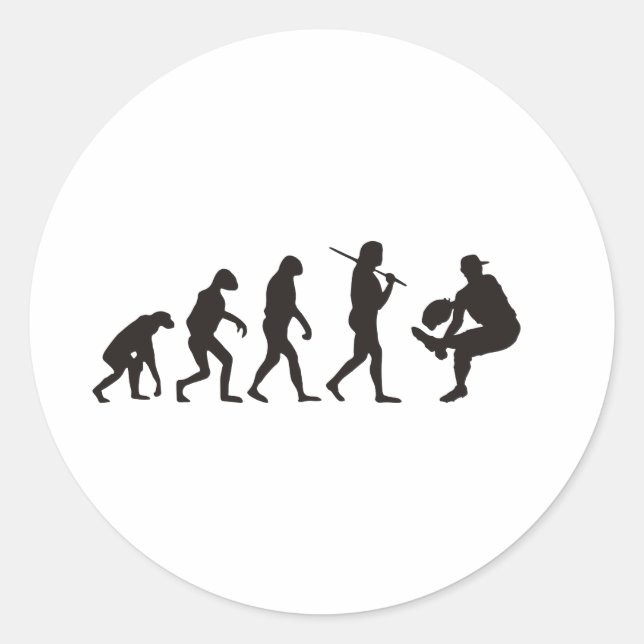 Die Evolution des Baseballpitchers Runder Aufkleber (Vorderseite)