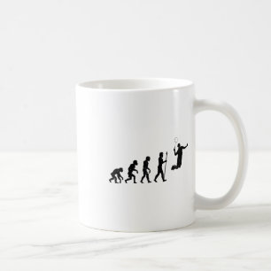 Die Evolution eines Badminton-Spielers - Funny Kaffeetasse