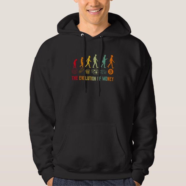 Die Evolution von Geld Bitcoin BTC Crypto Cryptocu Hoodie (Vorderseite)