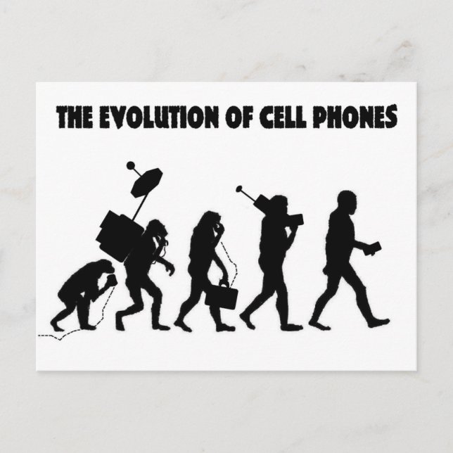 Die Evolution von Mobiltelefonen Postkarte (Vorderseite)