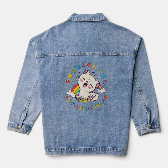 Die existenzielle Furcht eindämmen Jeansjacke (Rückseite)