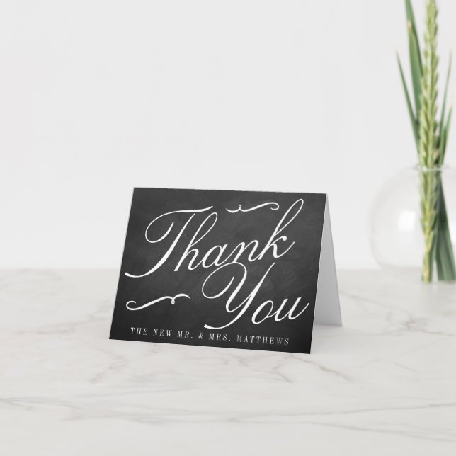 Die Extravagante Chalkboard-Hochzeitskollektion Dankeskarte (Vorderseite)