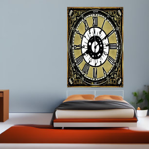 Die extravagante Uhr an der Wand AI Art Poster