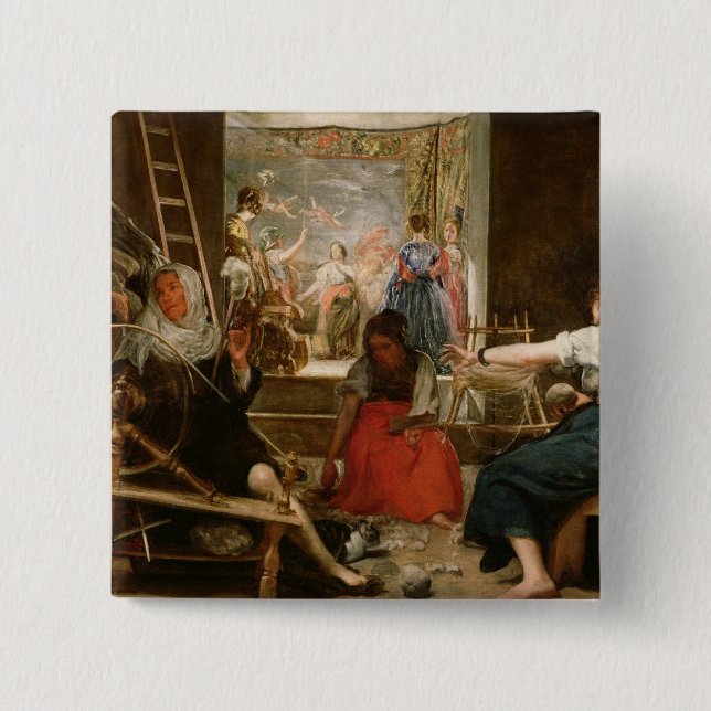 Die Fabel von Arachne oder die Spinner, c.1657 (Öl Button (Vorderseite)