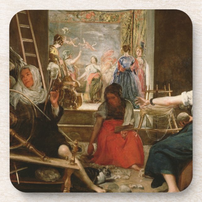 Die Fabel von Arachne oder die Spinner, c.1657 (Öl Untersetzer (Vorderseite)