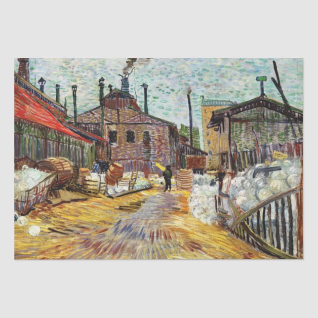 Die Fabrik (1887) von Vincent Van Gogh Tissue Pap Seidenpapier (Vorderseite)