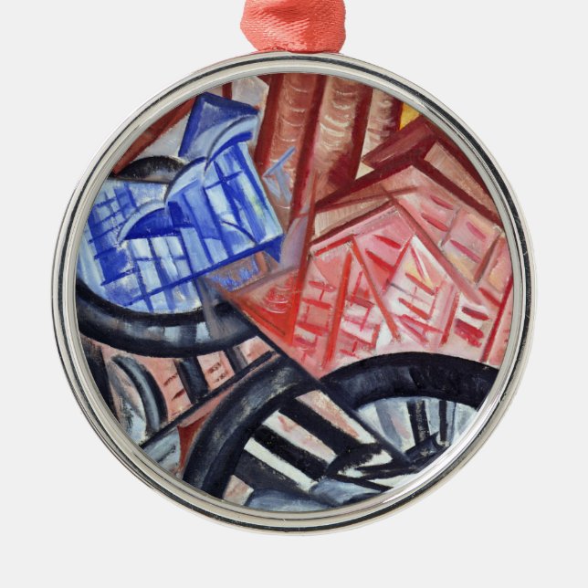 Die Fabrik und die Brücke Silbernes Ornament (Vorne)