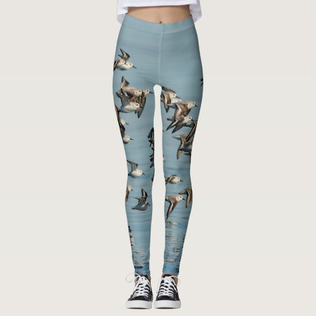 Die Fahne der Sanderlings im Flug Leggings (Vorderseite)