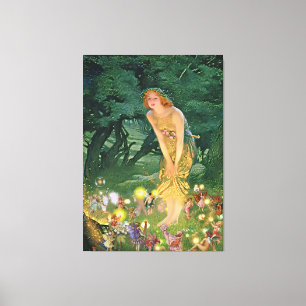 Die Fairies im Mondschein Leinwanddruck