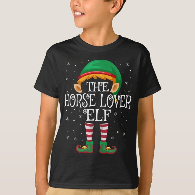 Die Familie der Pferde Lover Elf passt Weihnachten T-Shirt (Vorderseite)