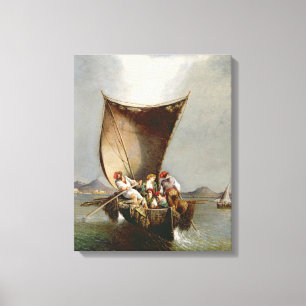 Die Familie des Fischers (Öl auf Leinwand) Leinwanddruck