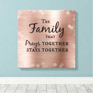 Die Familie, die Prays zusammen Bleibe Leinwanddruck