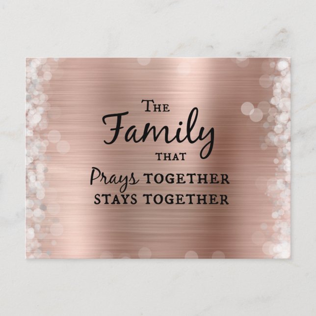 Die Familie, die Prays zusammen Bleibe Postkarte (Vorderseite)
