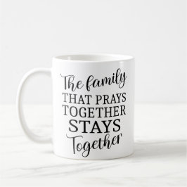 Die Familie, die spirituelle Zitate zusammenbetet Kaffeetasse