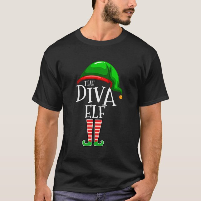 Die Familie Diva Elf Matching Group Weihnachtsgesc T-Shirt (Vorderseite)