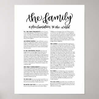 Die Familie: Eine Verkündigung der Welt Poster