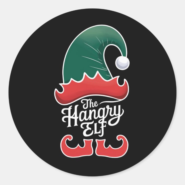 Die Familie Hangry Elf - Weihnachten Runder Aufkleber (Vorderseite)