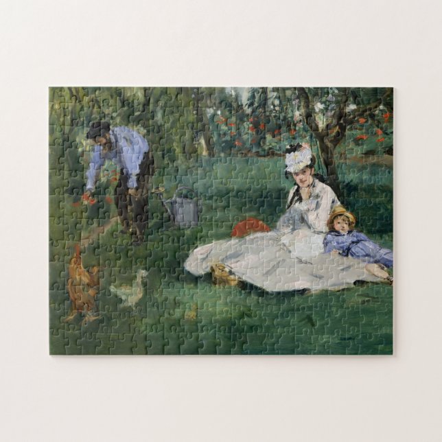 Die Familie Monet in ihrem Garten | Édouard Manet (Horizontal)