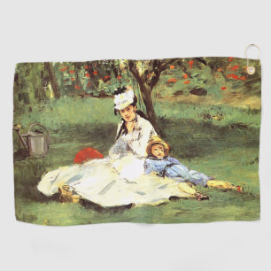 Die Familie Monet in ihrem Garten Edouard Manet Golfhandtuch