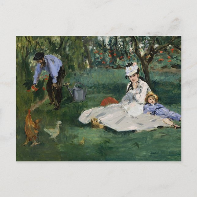 Die Familie Monet in ihrem Garten | Édouard Manet Postkarte (Vorderseite)