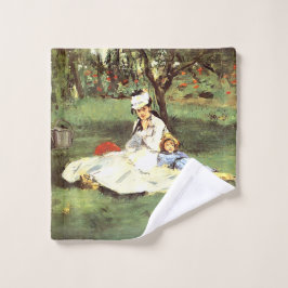 Die Familie Monet in ihrem Garten Edouard Manet Waschlappen
