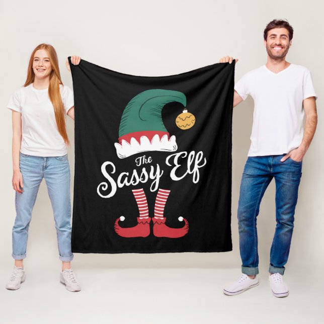 Die Familie Sassy Elf passt zu sonnigen Weihnachte Fleecedecke (Beispiel)