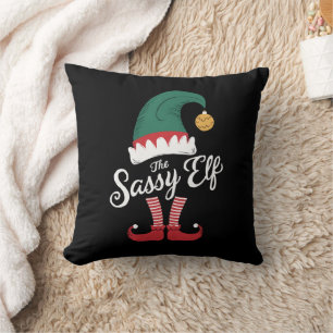 Die Familie Sassy Elf passt zu sonnigen Weihnachte Kissen