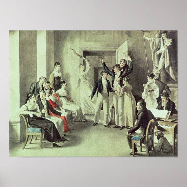 Die Familie von Franz Peter Schubert beim Spielen Poster (Vorne)