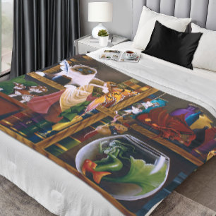 Die Fantasiebibliothek der Zauberer Fleecedecke