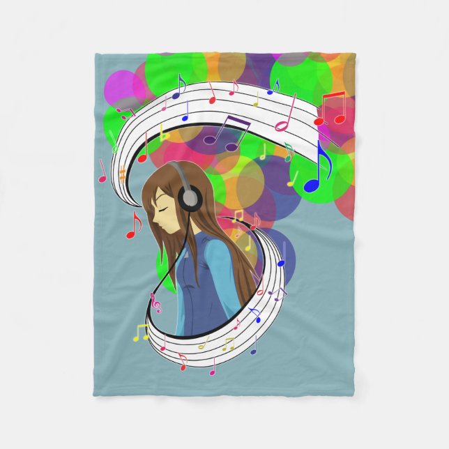 Die Farbe der Musik Fleecedecke (Vorderseite)