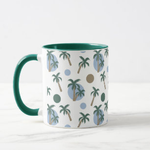 Die Farbe der tropischen Palmen und Punkte im Inne Tasse