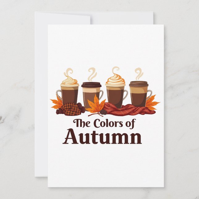 Die Farbe des Kürbisspeckkaffees im Herbst Einladung (Vorderseite)