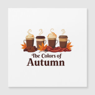 Die Farbe des Kürbisspeckkaffees im Herbst Magnetkarte